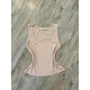 Wild Love Pink Lace Trim Ribbed Tank Top Size Small